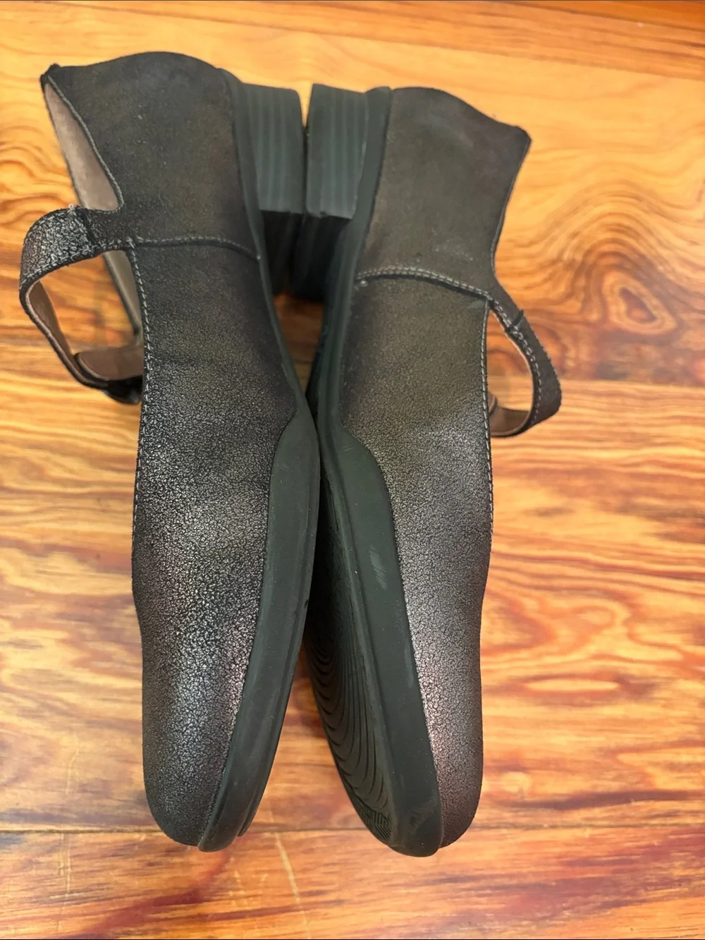 Dansko Metallic Brown Mary Jane Flats with Velcro Buckle Strap